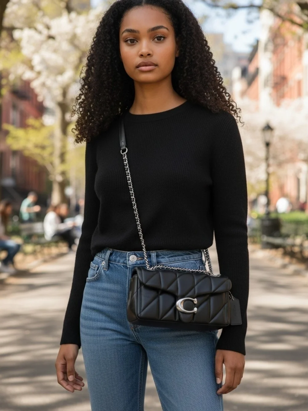 Coach Black Straight-Leg Faux Leather Pants